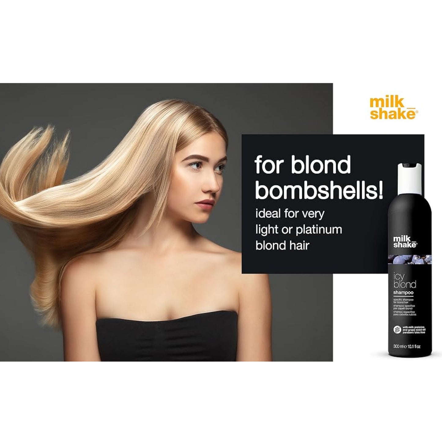 แชมพู ดำ สำหรับ ผมสี แพลตตินัม Milk Shake Icy Blond Shampoo