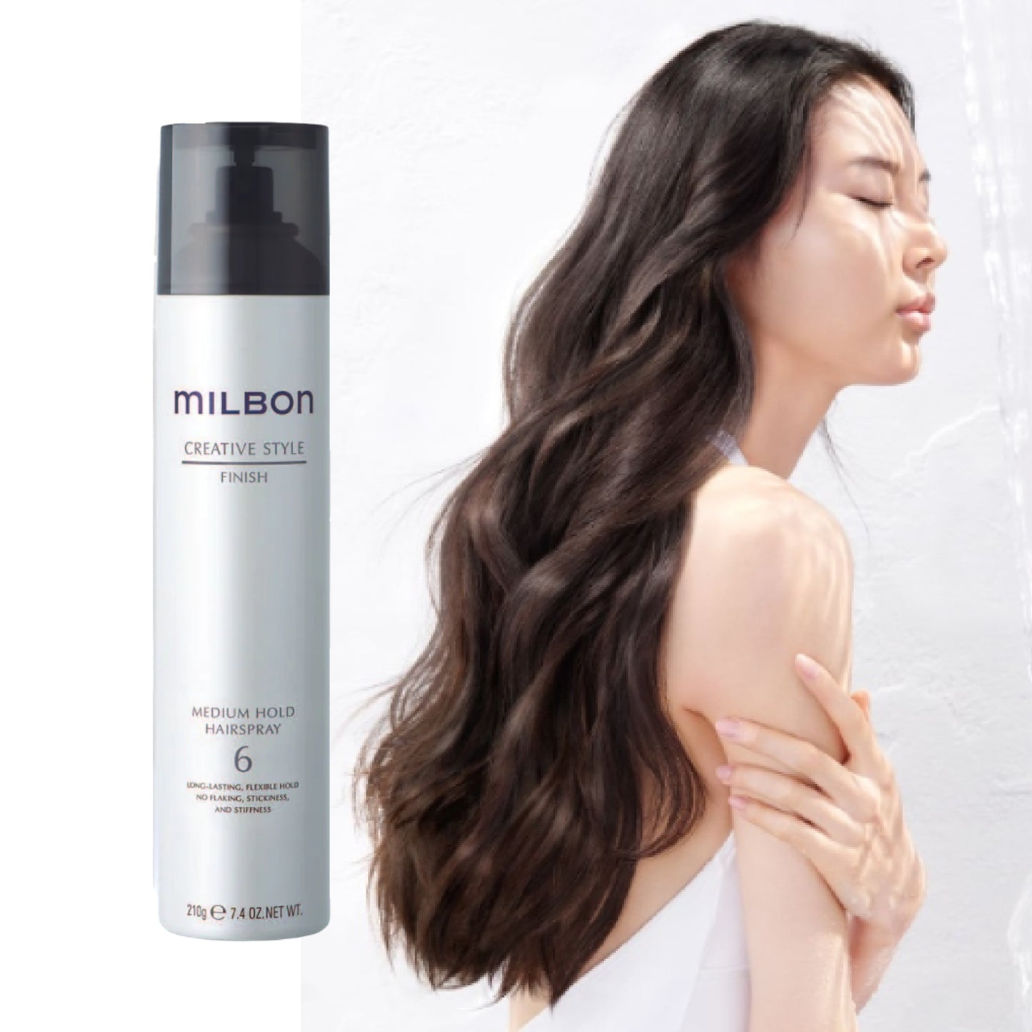 สเปรย์แข็ง ระดับ6 Milbon CREATIVE STYLE MEDIUM HOLD HAIRSRAY 6