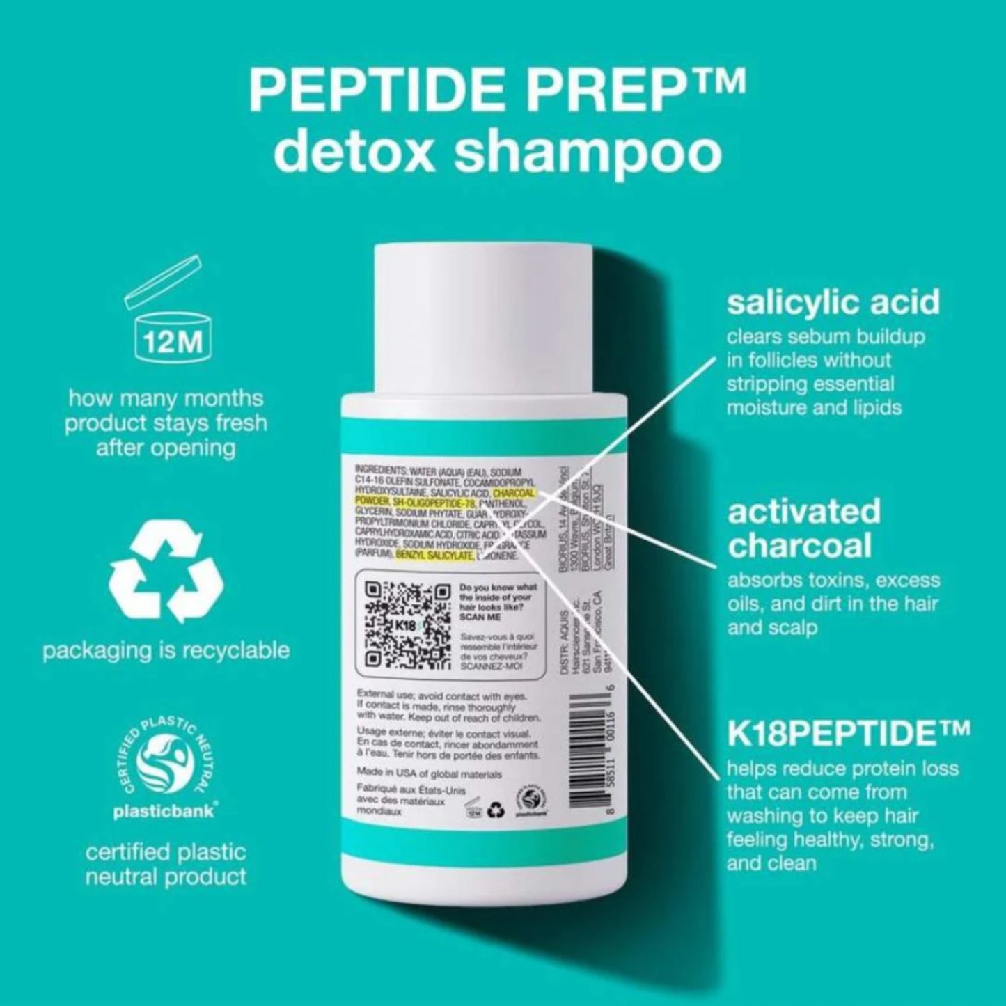k18 Peptide Prep Detox Shampoo ดีท๊อกแชมพู