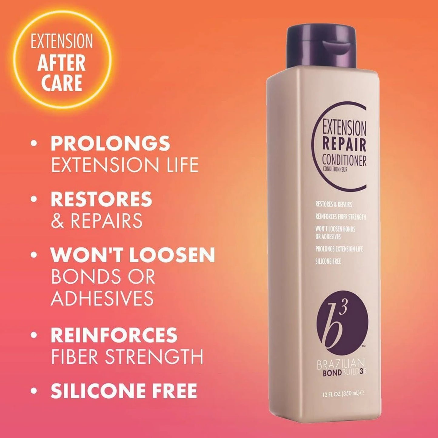 แชมพู / ครีมนวด ออกแบบเฉพาะเพื่อผมต่อโดยเฉพาะ ทำความสะอาดล้ำลึก  B3 Brazilian Bondbuild3r Extension Repair Shampoo / Conditoner