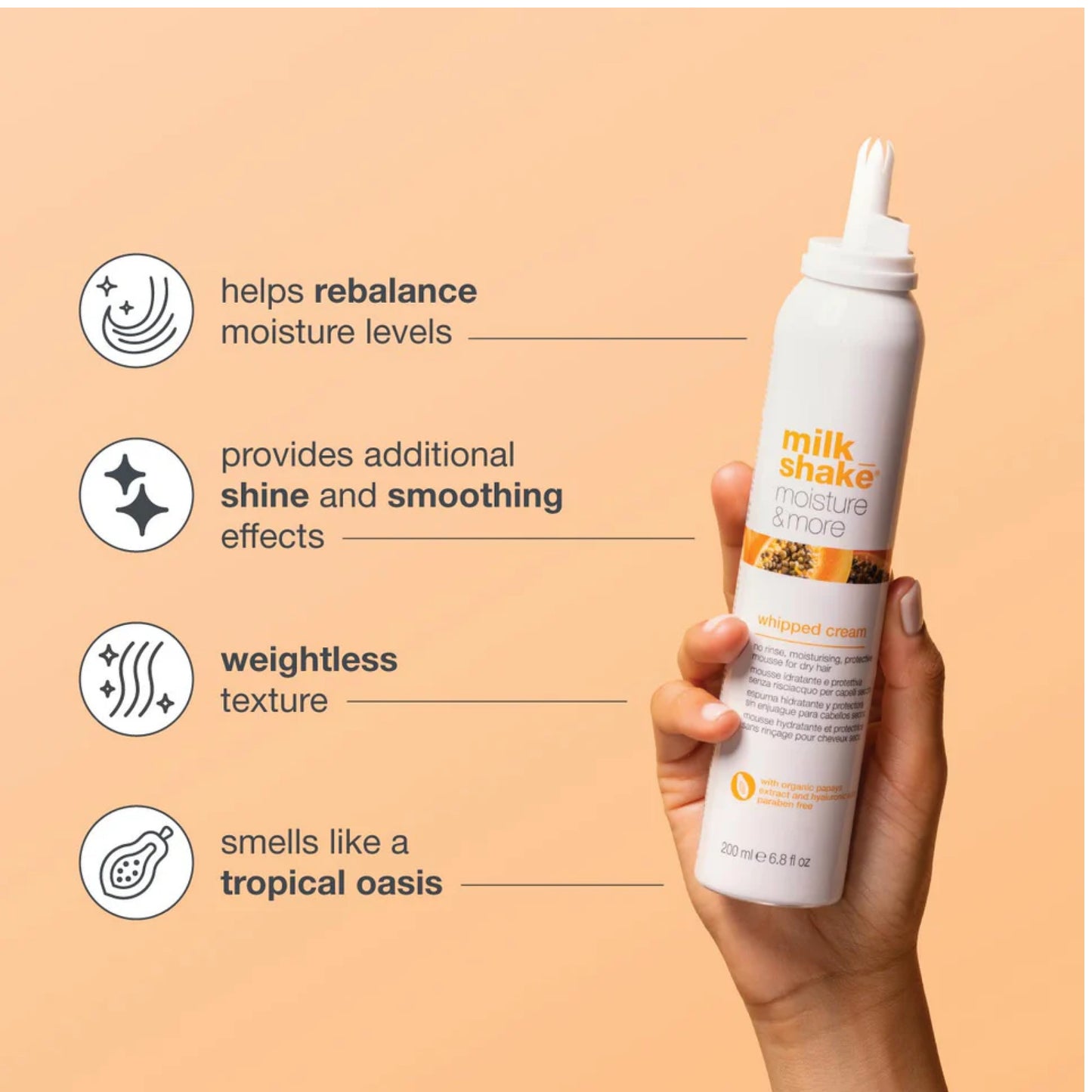 มูสเนื้อวิปครีม Milk Shake Whipped Cream Moisture & More Leave In