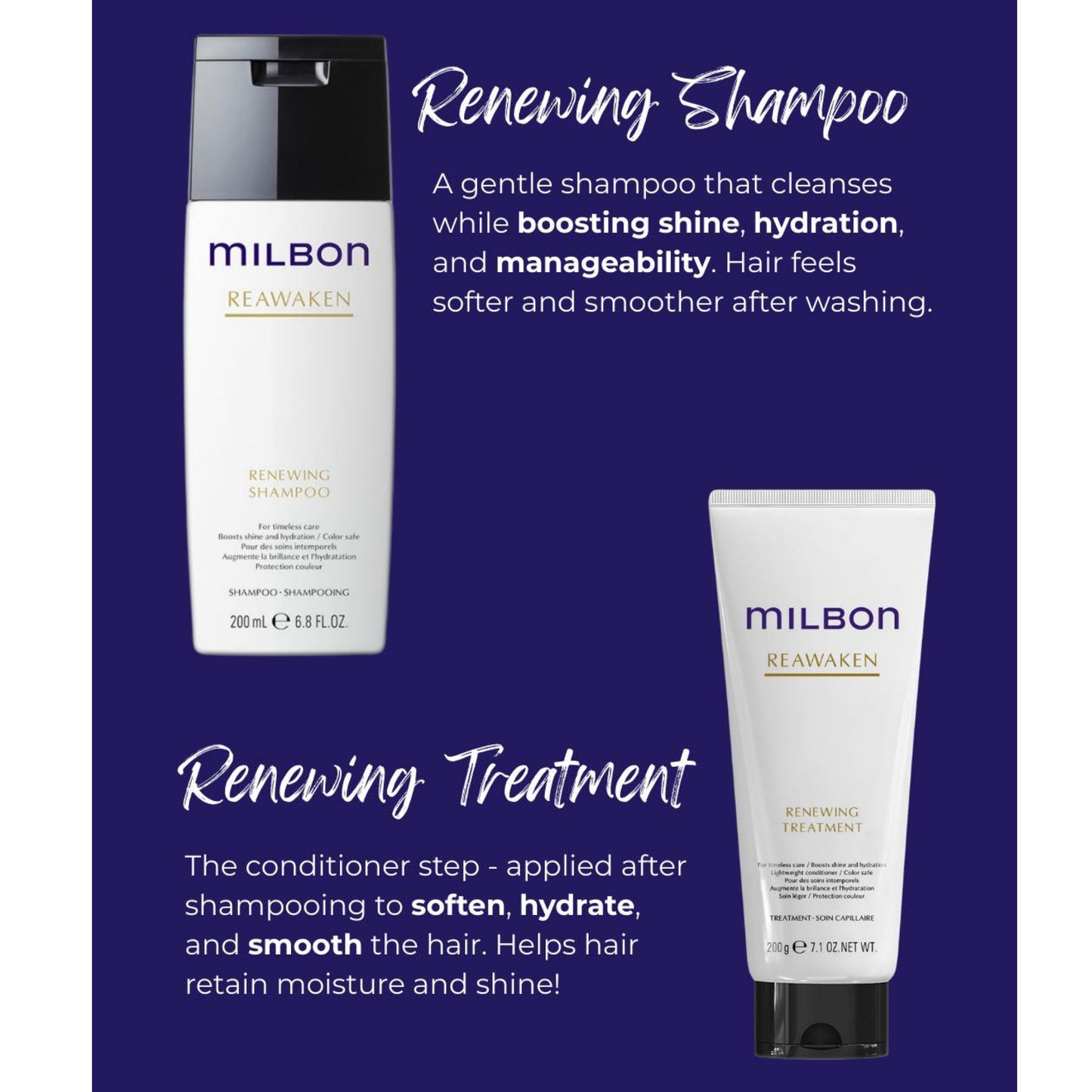 แชมพู / ครีมนวด Milbon Reawaken Renewing Shampoo / Treatment