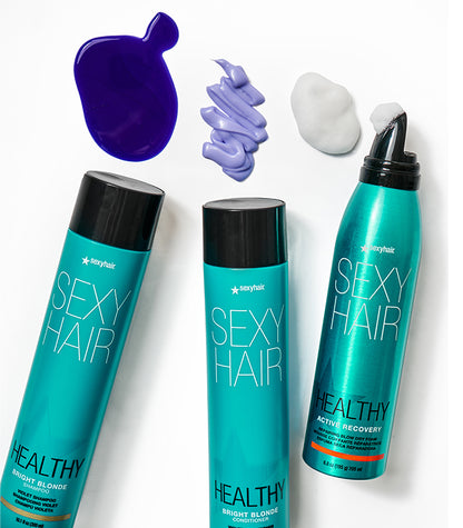 แชมพูม่วง สำหรับผมสีบลอนด์  Sexyhair Bright Blonde Shampoo / Conditioner