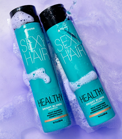 แชมพูม่วง สำหรับผมสีบลอนด์  Sexyhair Bright Blonde Shampoo / Conditioner